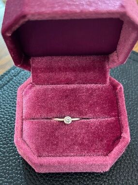 Delicate Sterling Silver Bezel Solitaire Ring